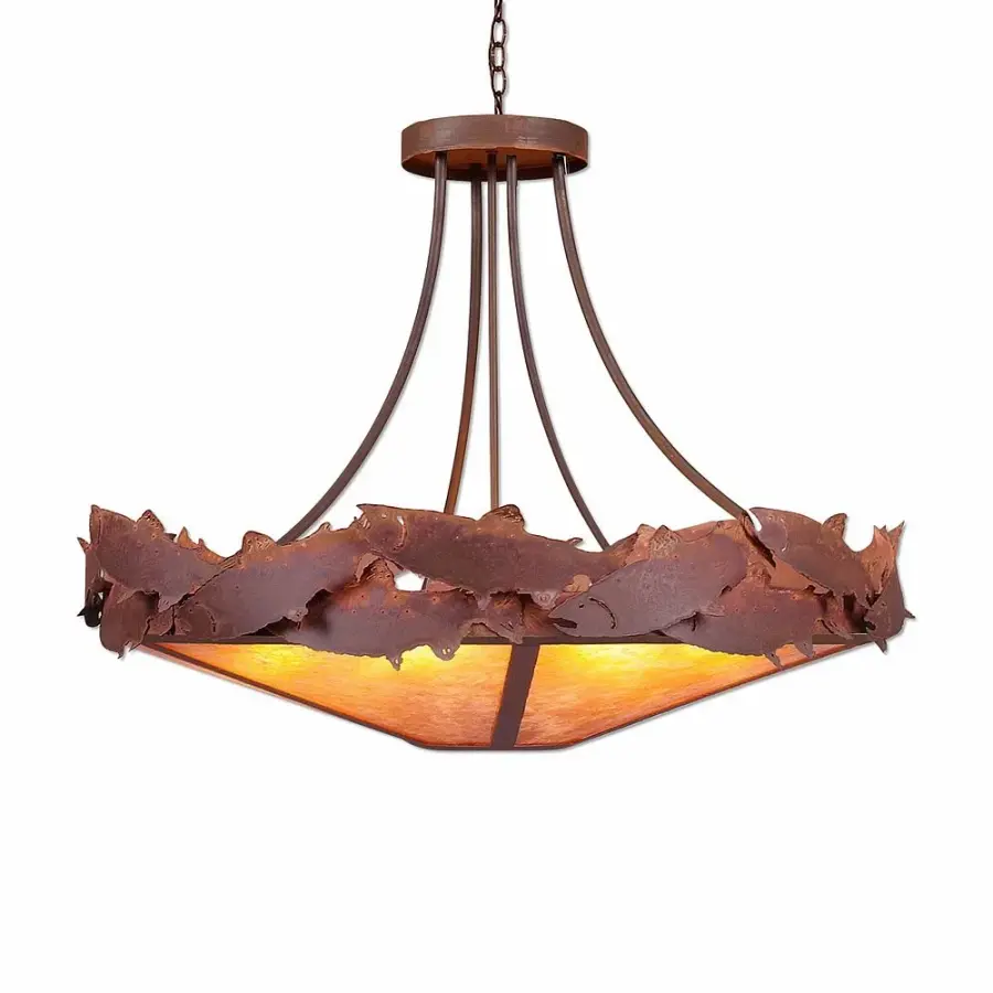 Crestline-Salmon 17 Light Chandelier in Rust Patina