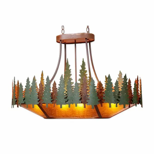 Crestline Pine Tree 10-Light Oval Chandelier