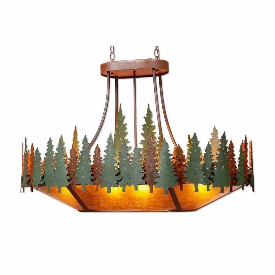 Crestline Pine Tree 10-Light Oval Chandelier