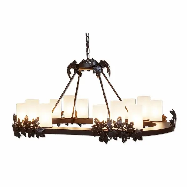 Wisley Maple Leaf 12-Light Chandelier in Dark Bronze Metallic