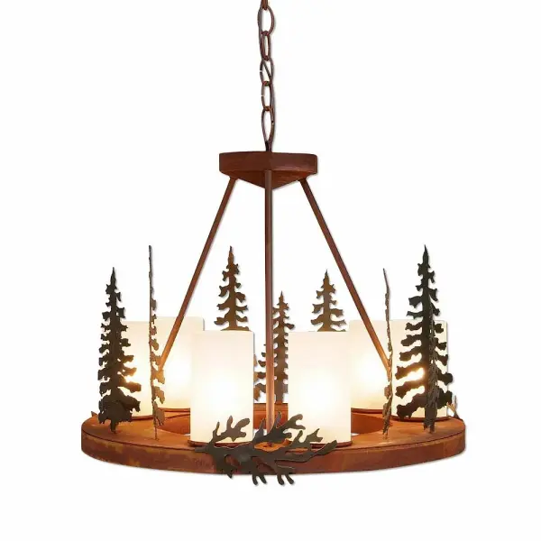 Wisley-Cedar Tree Six Light Chandelier