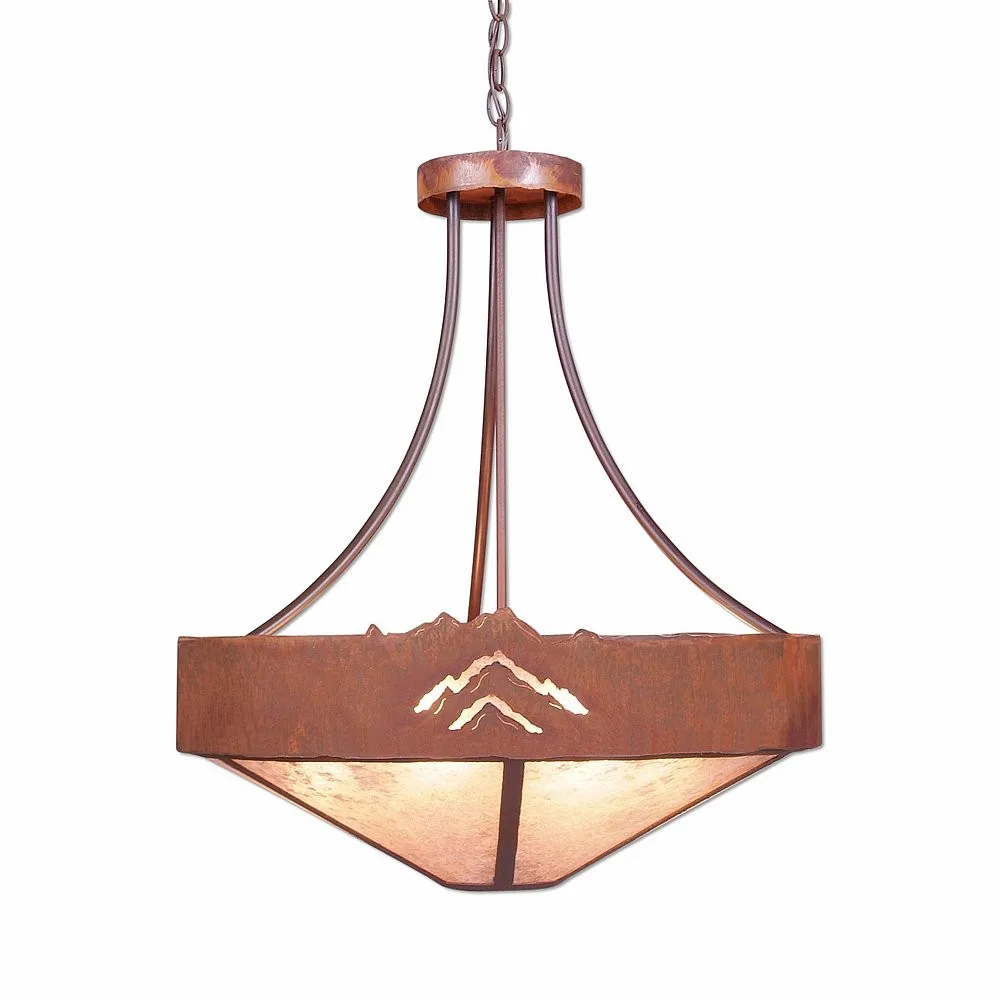 Ridgemont Mountain Cutout 7-Light Chandelier in Rust Patina