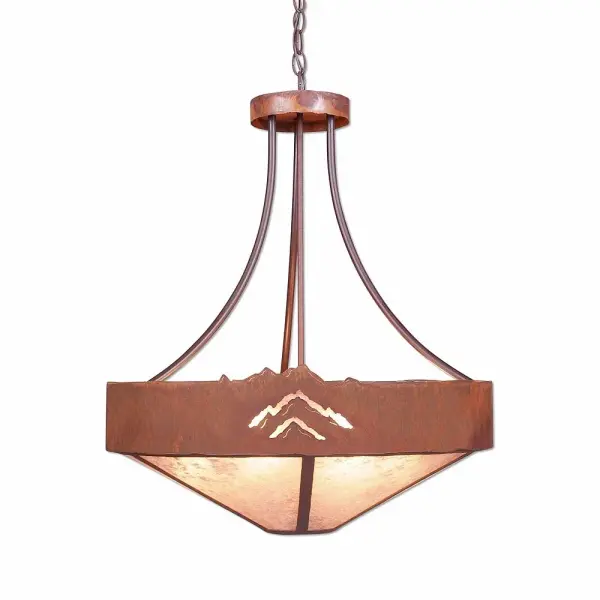 Ridgemont Mountain Cutout 7-Light Chandelier in Rust Patina