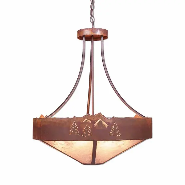 Ridgemont Mountain Pine Cutout Seven Light Chandelier