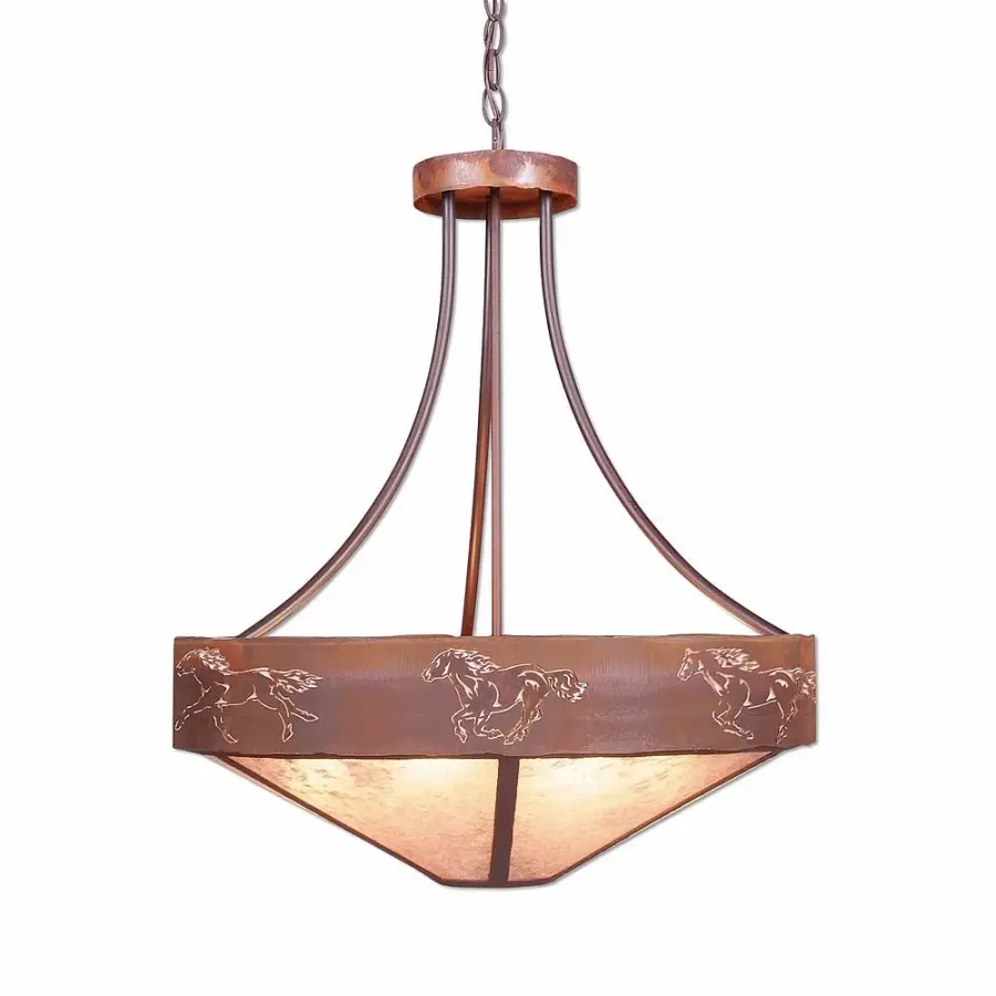 Ridgemont Horse Cutout Seven Light Chandelier