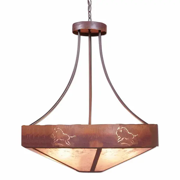 Ridgemont Bison Seven Light Chandelier in Rust Patina