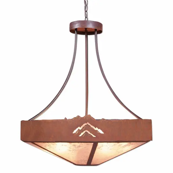 Ridgemont Mountain Cutout 7-Light Chandelier in Rust Patina