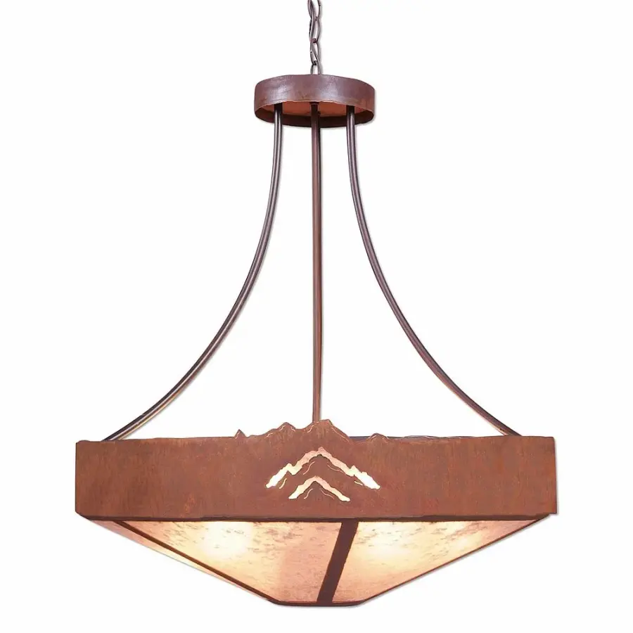 Ridgemont Mountain Cutout 7-Light Chandelier in Rust Patina