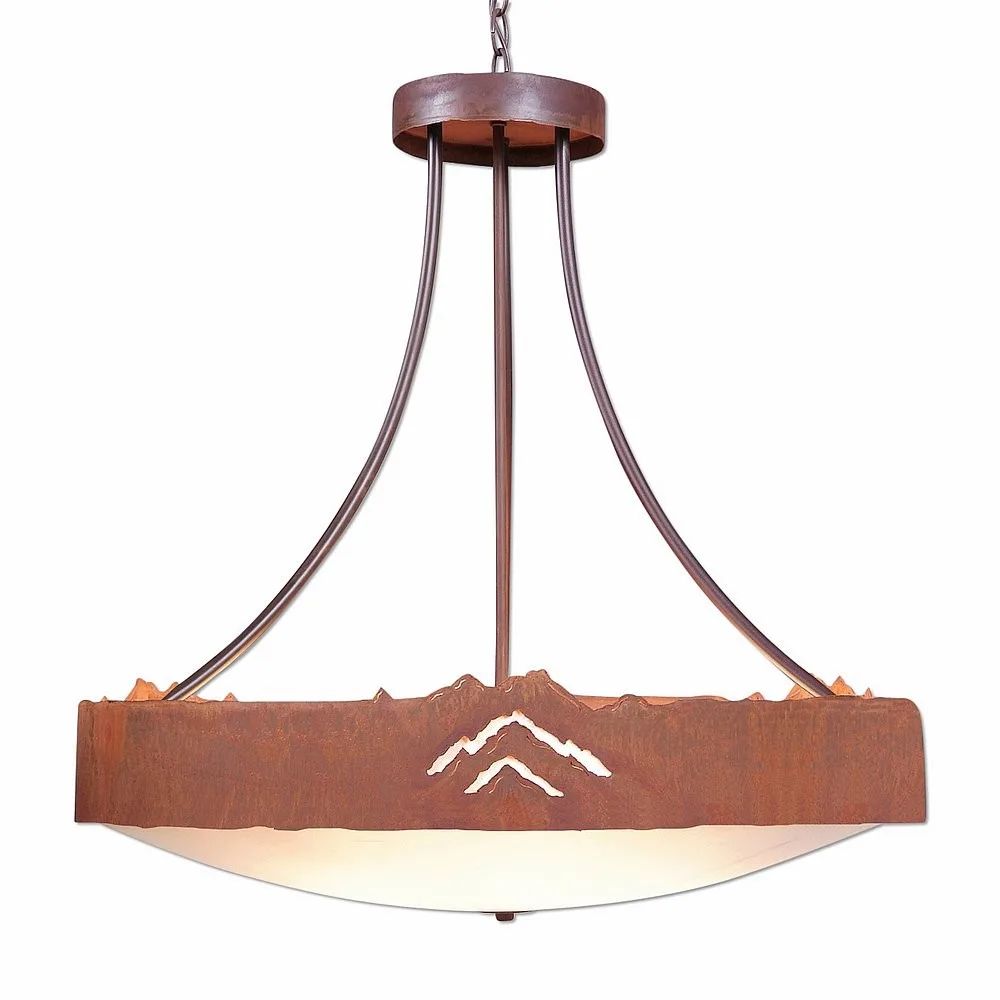 Ridgemont Mountain Cutout 7-Light Chandelier in Rust Patina