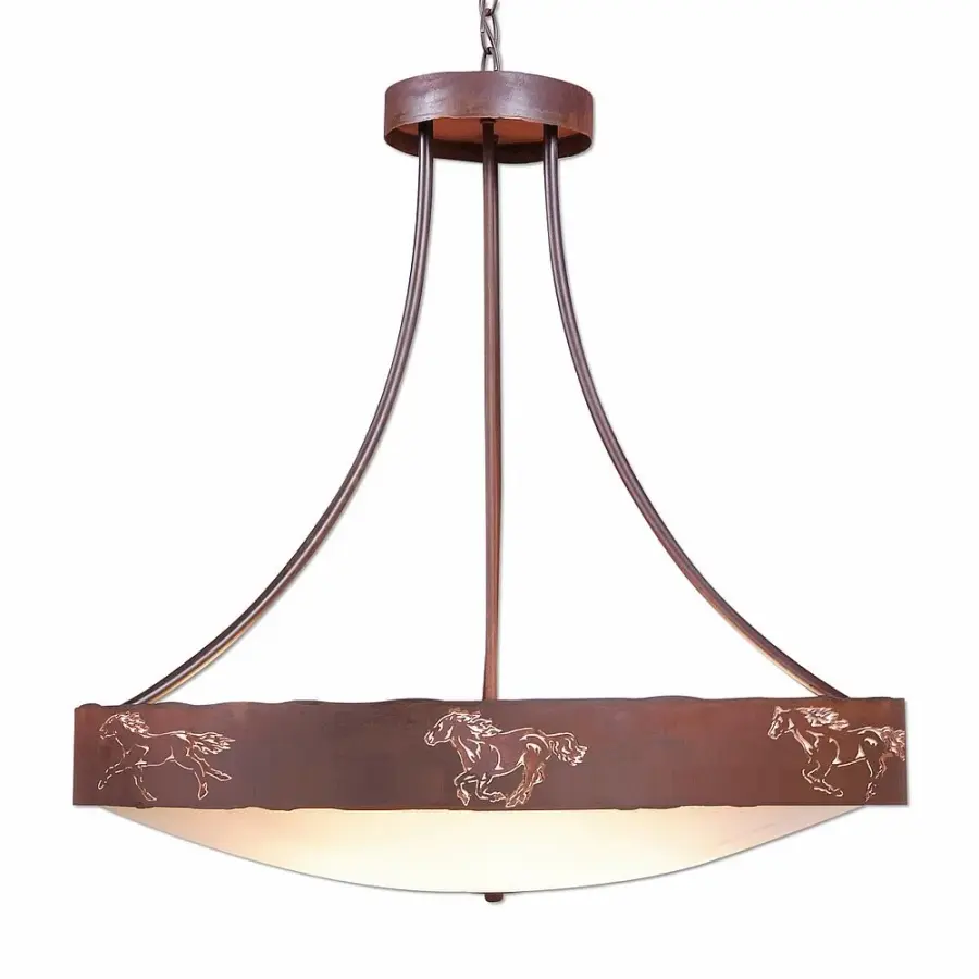 Ridgemont Horse Cutout Seven Light Chandelier
