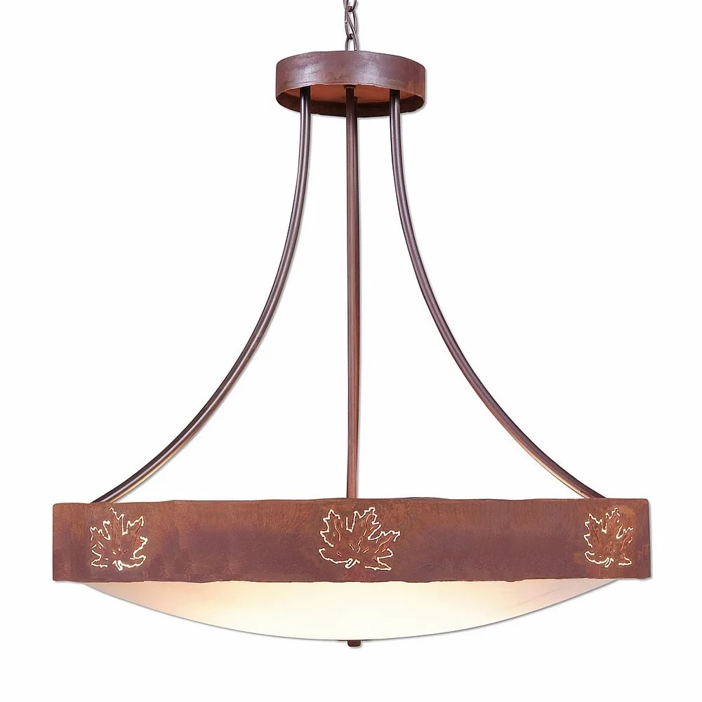 Ridgemont-Maple Cutout Eight Light Chandelier in Rust Patina
