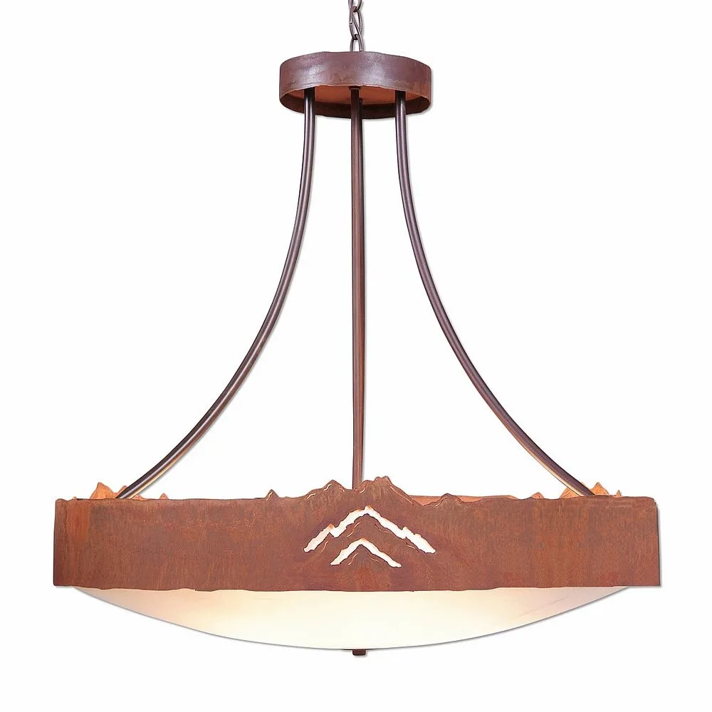 Ridgemont-Mountain Cutout Eight Light Chandelier in Rust Patina