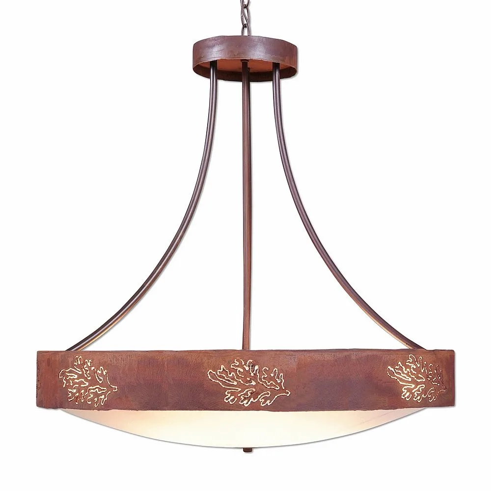 Ridgemont-Cedar Bough Cutout Eight Light Chandelier in Rust Patina