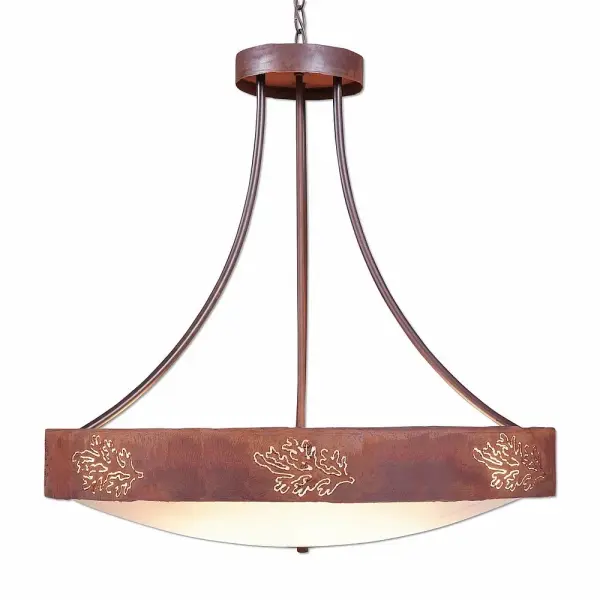 Ridgemont Cedar Bough Cutout Eight Light Chandelier in Rust Patina