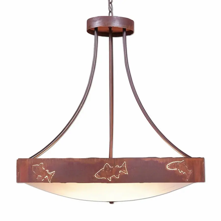 Ridgemont Fish Cutout Eight Light Chandelier