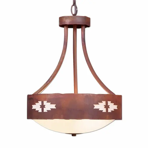 Ridgemont-Pueblo Three Light Chandelier in Rust Patina