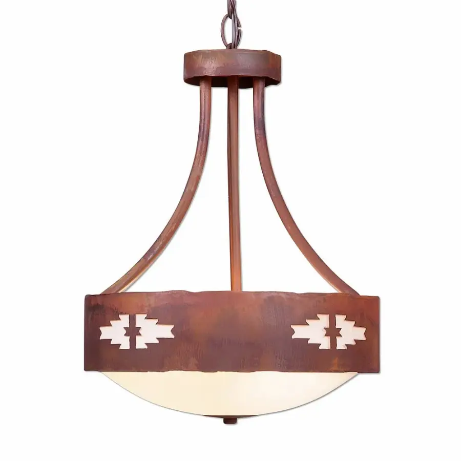 Ridgemont-Pueblo Three Light Chandelier in Rust Patina
