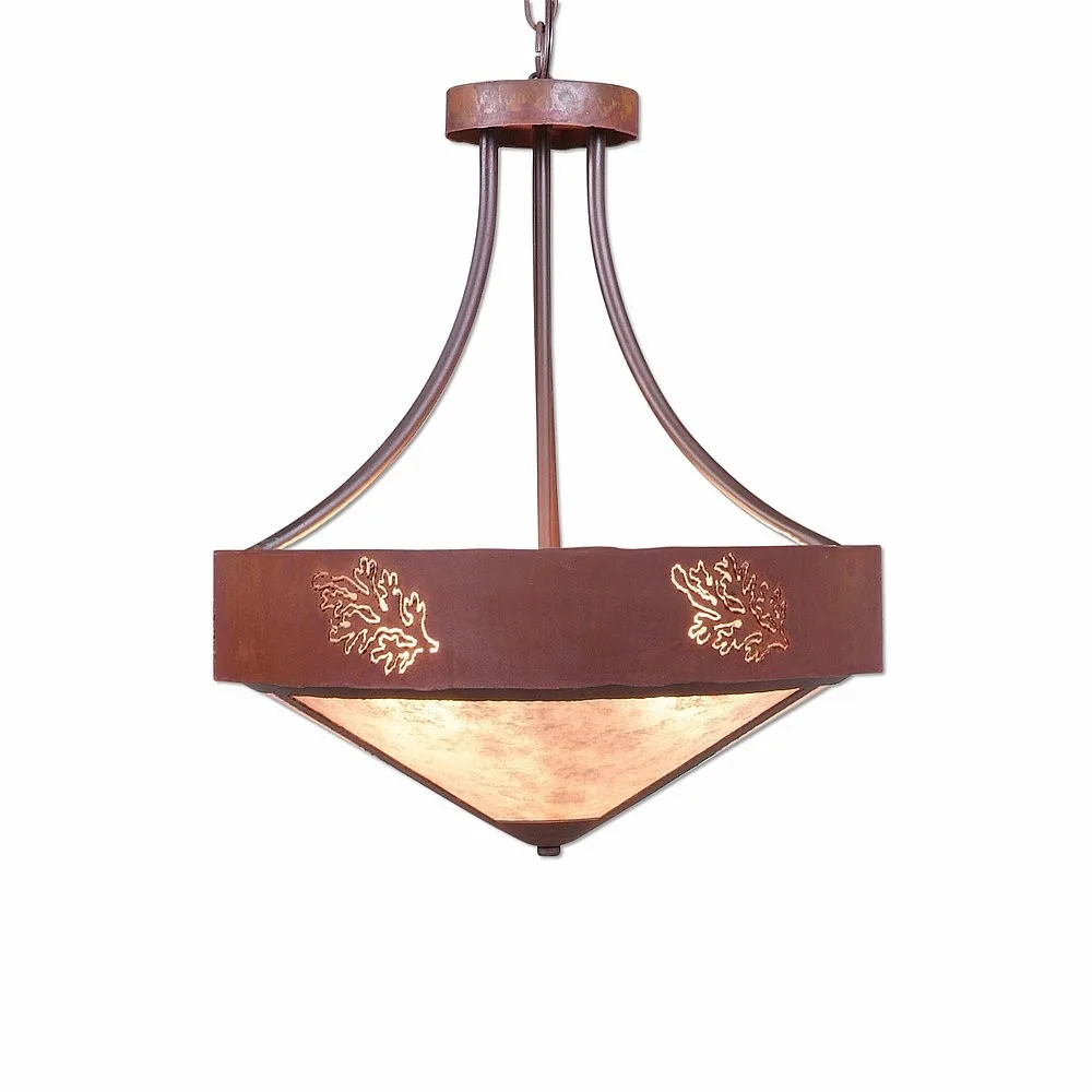 Ridgemont-Cedar Bough Cutout Three Light Chandelier in Rust Patina