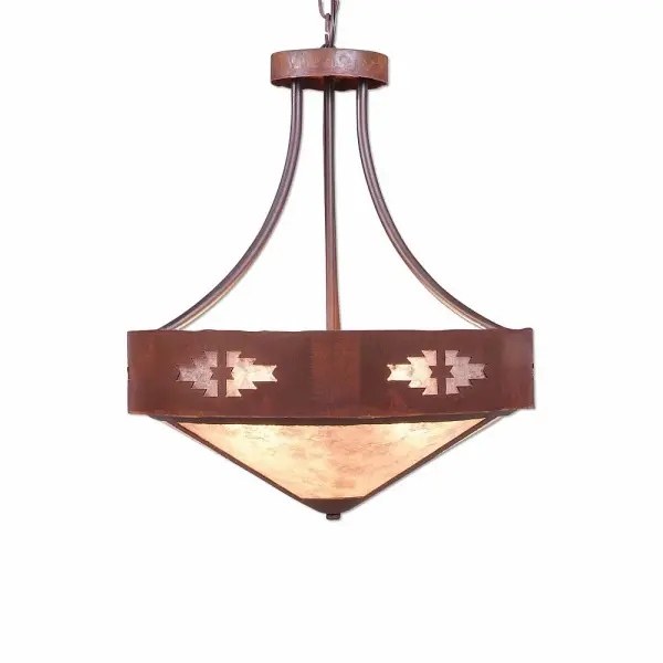 Ridgemont-Pueblo Three Light Chandelier in Rust Patina