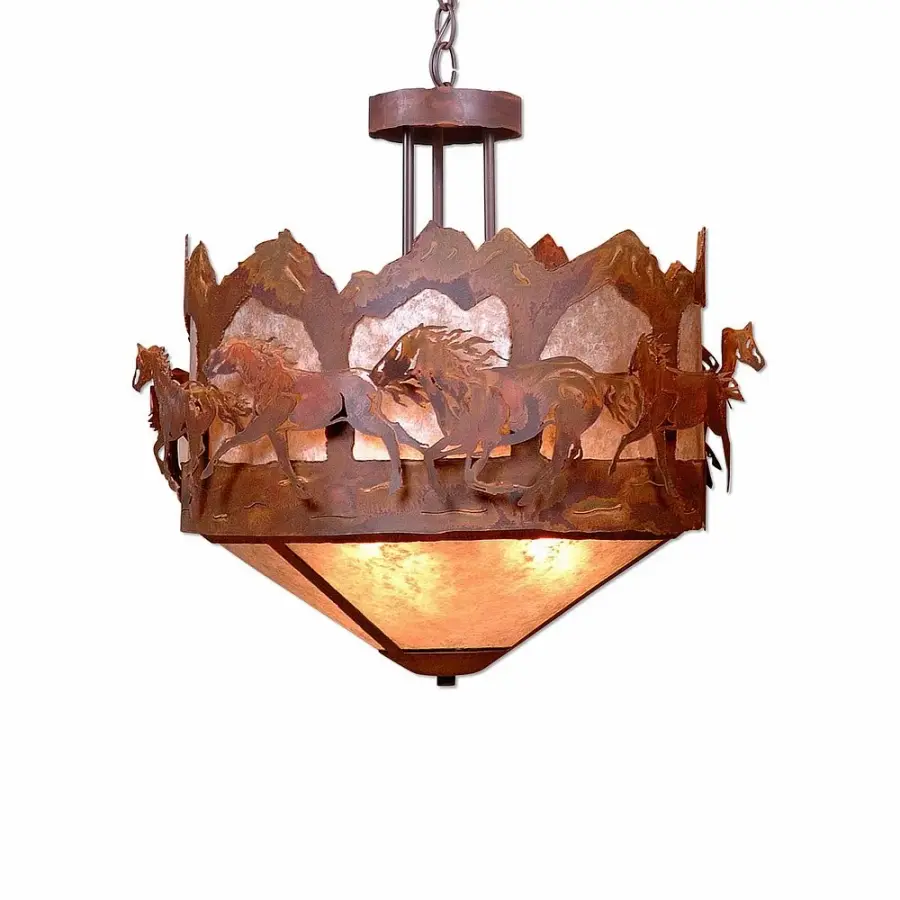 Crestline Horse Mountain Three Light Chandelier