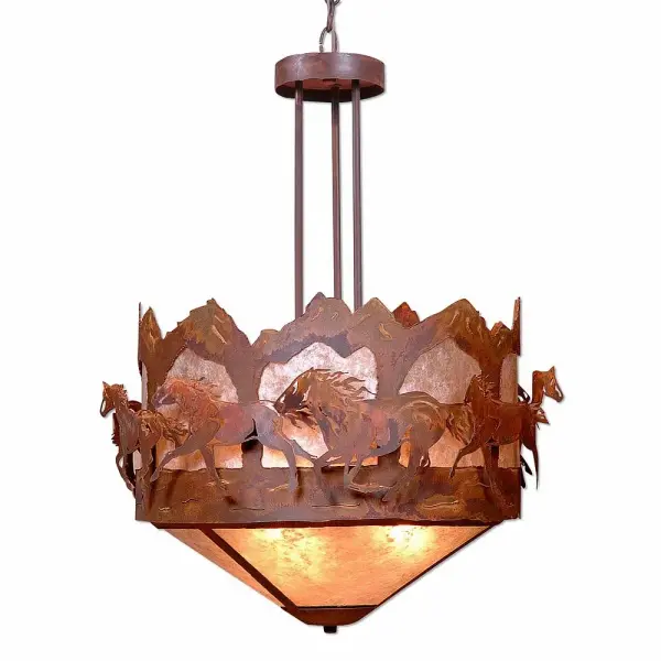 Crestline Horse Mountain Three Light Chandelier