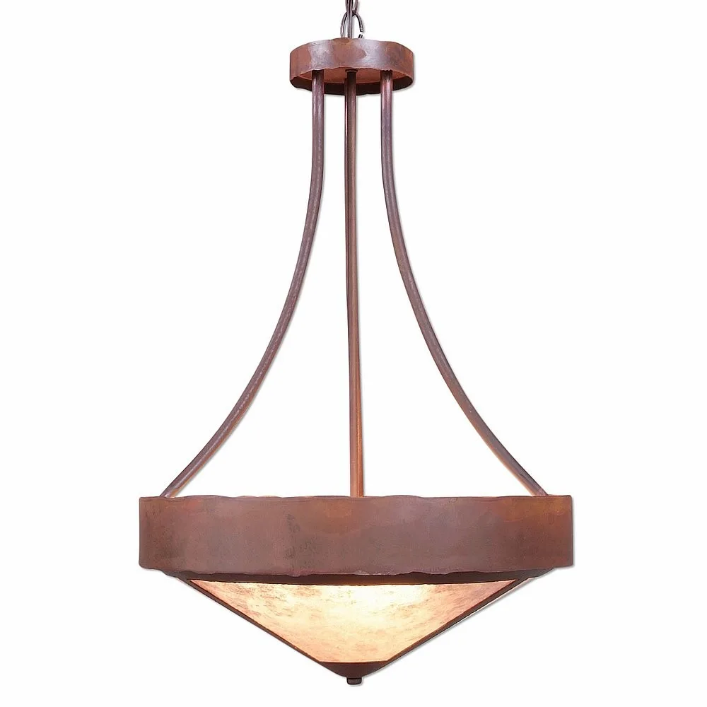 Ridgemont-Rustic Plain Rust Patina Three Light Chandelier in Rust Patina