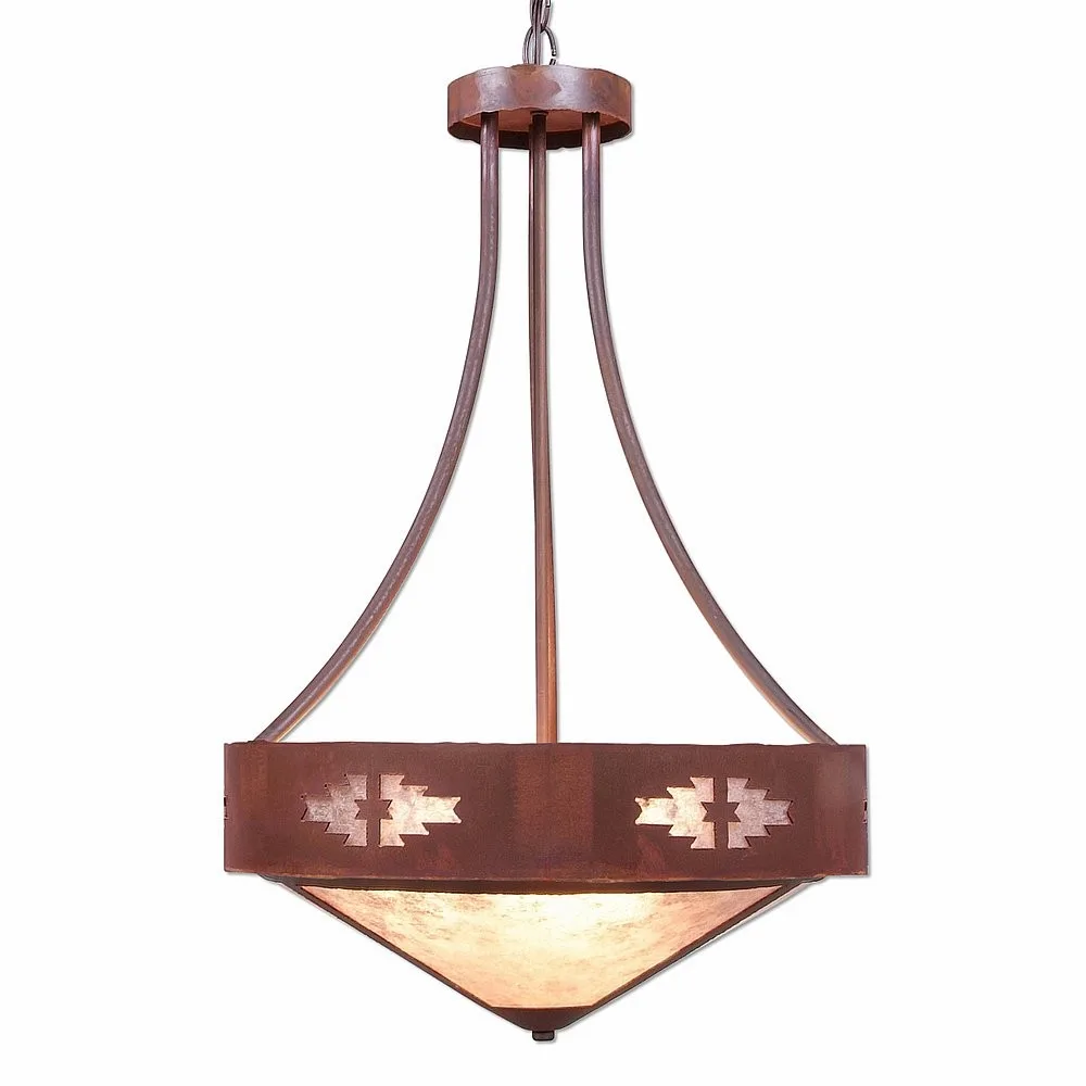 Ridgemont-Pueblo Three Light Chandelier in Rust Patina