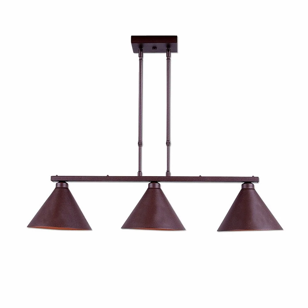 Canyon-Rustic Plain Two Light Island Pendant in Rustic Brown