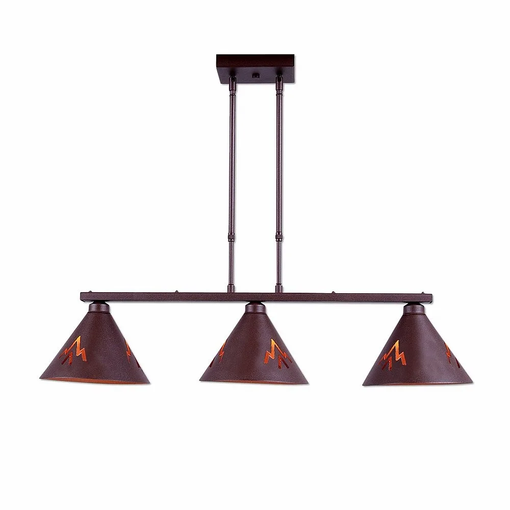 Canyon-Deception Pass Two Light Island Pendant in Rustic Brown