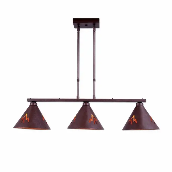 Canyon-Deception Pass Two Light Island Pendant in Rustic Brown