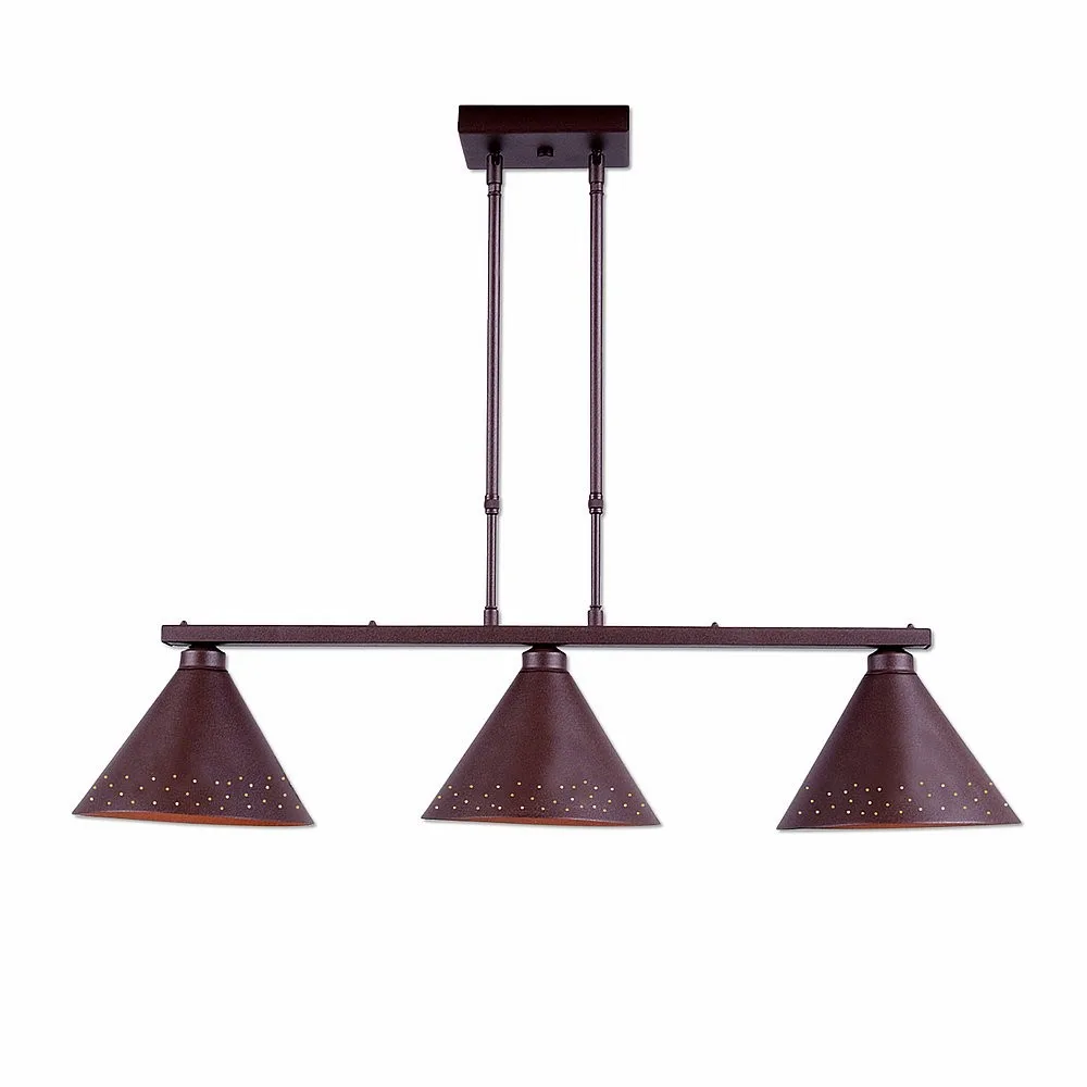 Canyon-Possession Point Two Light Island Pendant in Rustic Brown