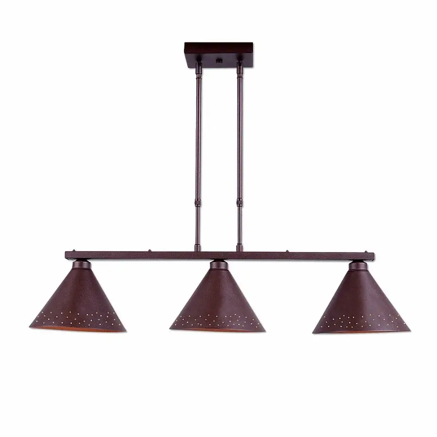 Canyon Possession Point Two Light Island Pendant in Rustic Brown