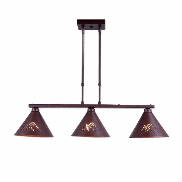Canyon-Mountain-Pine Cutout Two Light Island Pendant