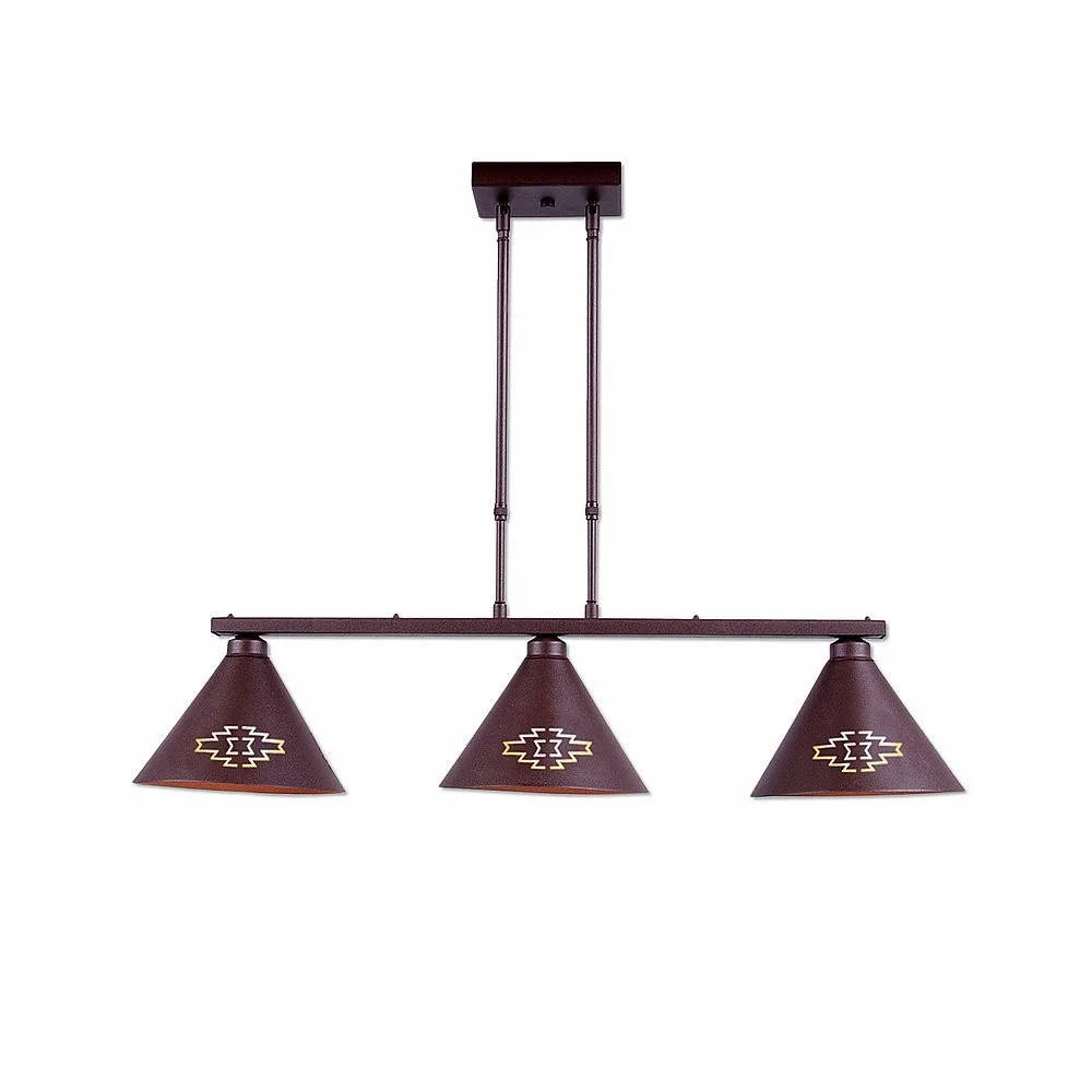 Canyon-Pueblo Two Light Island Pendant in Rustic Brown