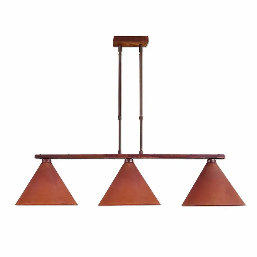 Canyon Rustic Plain Three Light Island Pendant