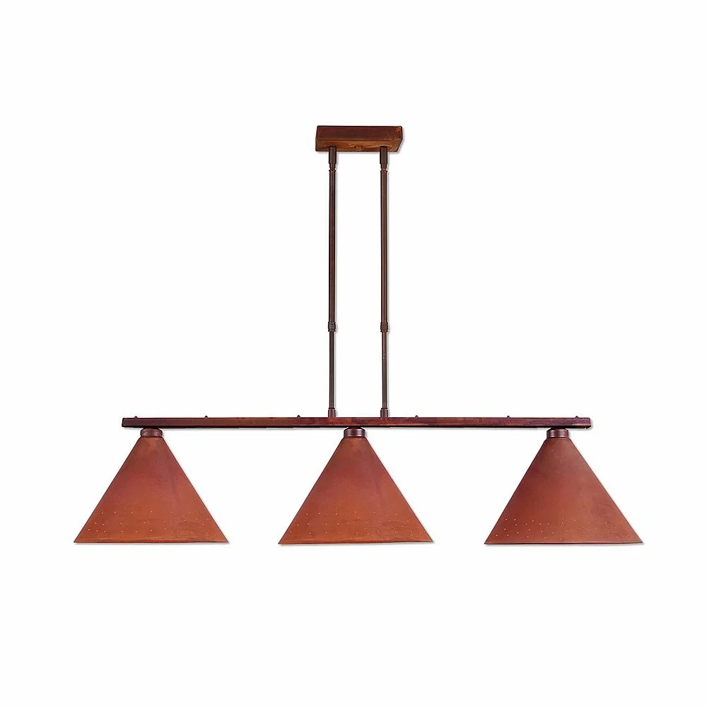 Canyon-Possession Point Three Light Island Pendant in Rust Patina