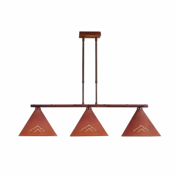 Canyon Mountain Cutout Three Light Island Pendant