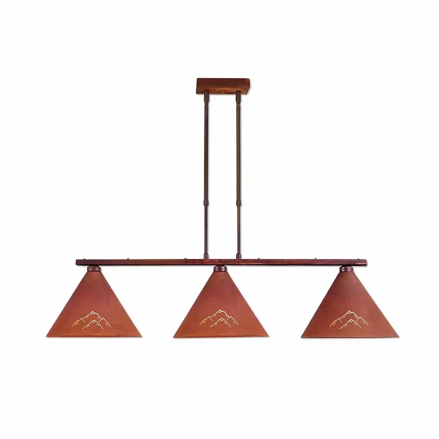 Canyon Mountain Cutout Three Light Island Pendant