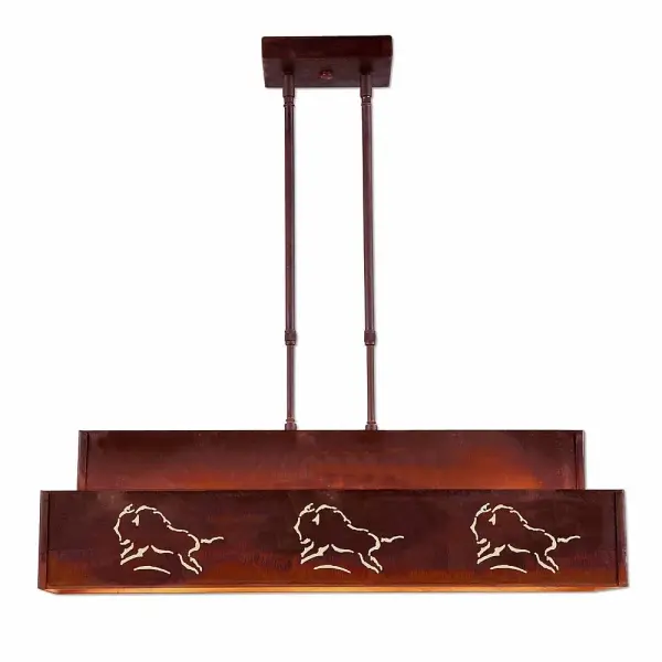 Ridgemont Bison Three Light Island Pendant