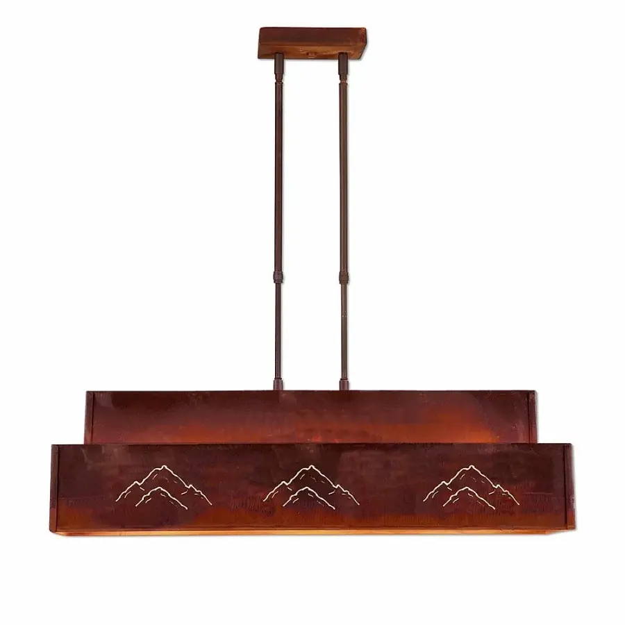 Ridgemont Mountain Cutout Three Light Island Pendant