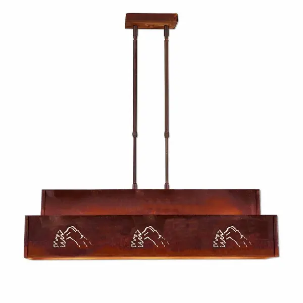 Ridgemont Mountain Pine Cutout Three Light Island Pendant