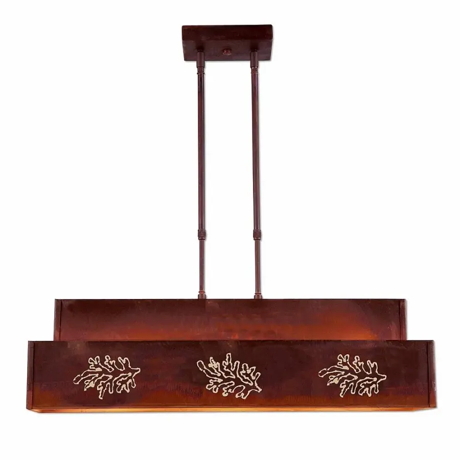 Ridgemont Cedar Bough Cutout Three Light Island Pendant