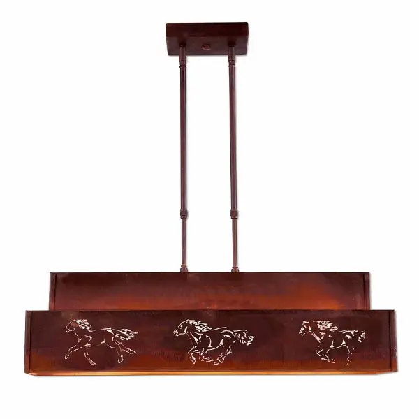 Ridgemont Horse Cutout Three Light Island Pendant