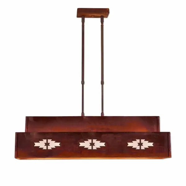 Ridgemont-Pueblo Three Light Island Pendant in Rust Patina
