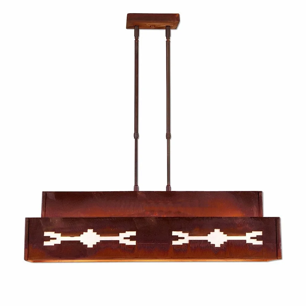 Ridgemont-Del Rio Three Light Island Pendant in Rust Patina