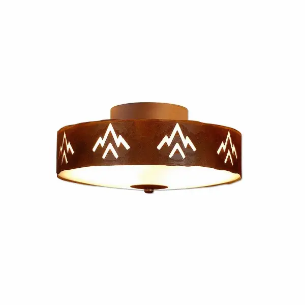 Ridgemont Deception Pass Three Light Semi-Flush Mount in Rust Patina