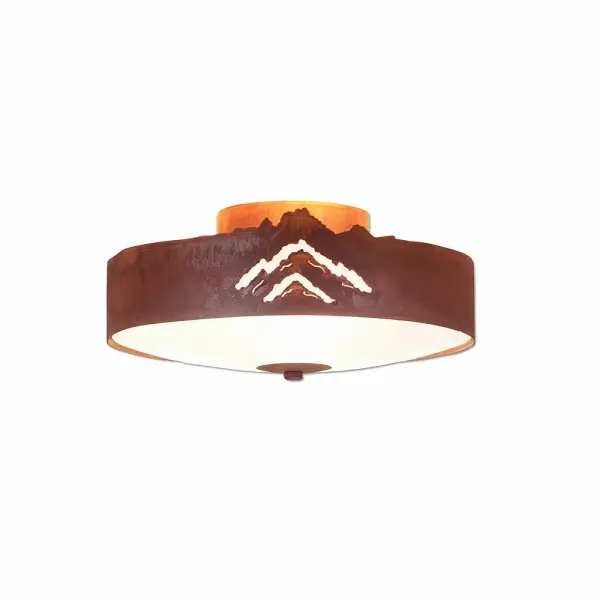 Ridgemont Mountain Cutout Three Light Semi-Flush Ceiling Light