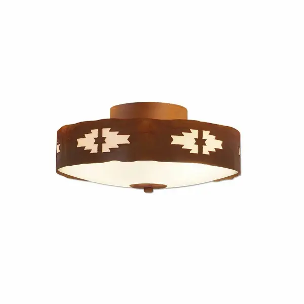 Ridgemont-Pueblo Three Light Semi-Flush Mount in Rust Patina
