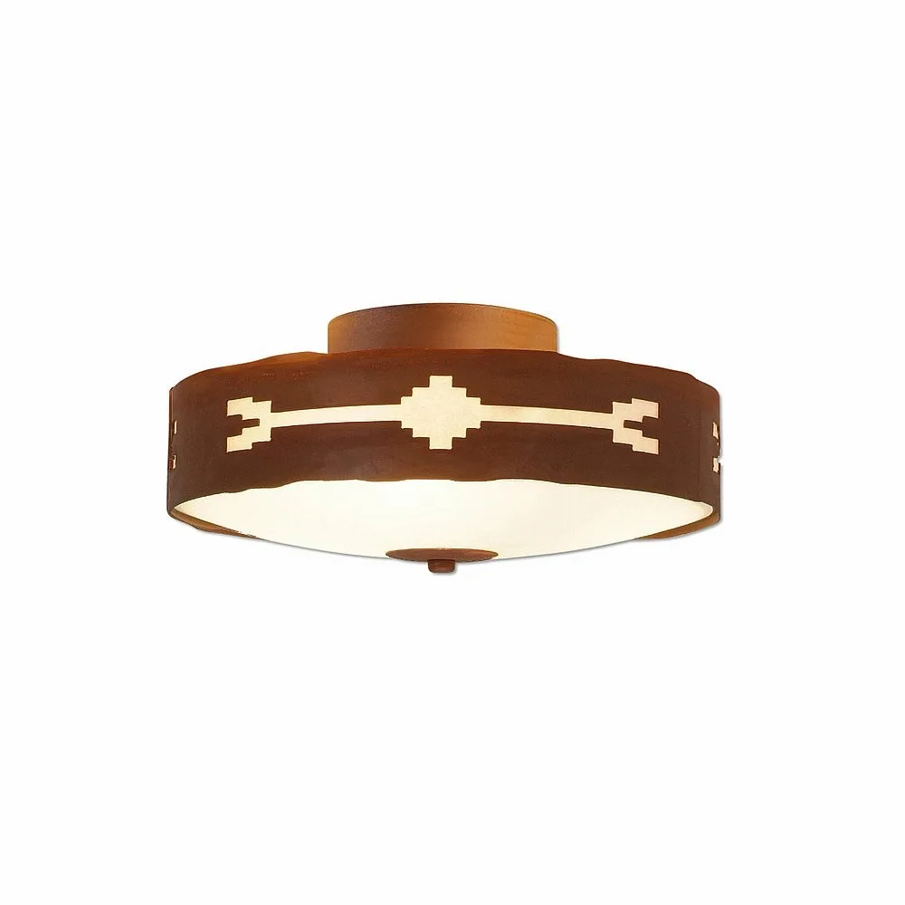 Ridgemont-Del Rio Three Light Close-to-Ceiling Light in Rust Patina
