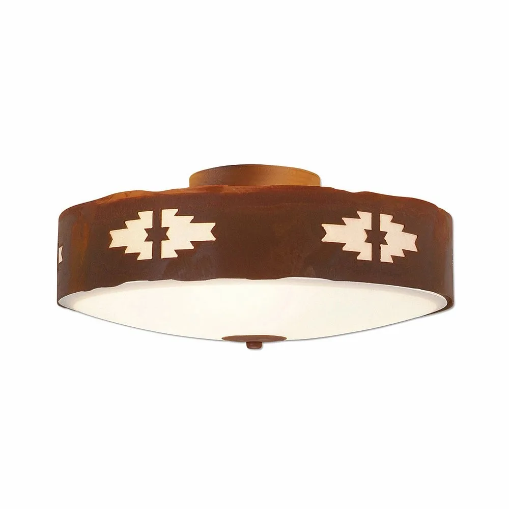 Ridgemont-Pueblo Three Light Close-to-Ceiling Light in Rust Patina